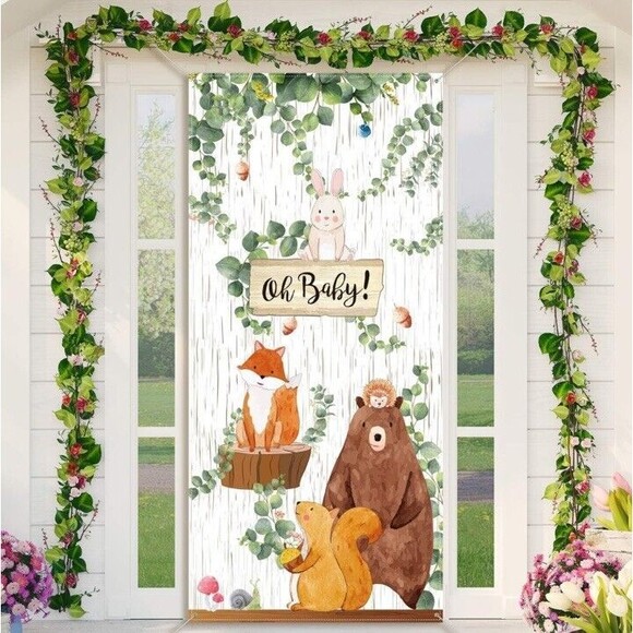 Woodland Baby Shower Celebration Party Decorations Photo Backdrop Banner Photo - Picture 1 of 3